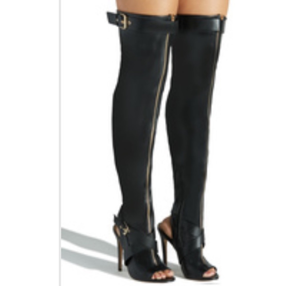 Over the knee leather heels